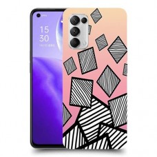 זאברה ריבועים כיסוי מגן קשיח מעוצב ל Oppo Reno5 5G יחידה אחת סקרין מובייל