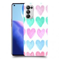 לבבות פסטל כיסוי מגן קשיח מעוצב ל Oppo Reno5 Pro 5G יחידה אחת סקרין מובייל