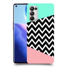 פסים במנטה ורוד כיסוי מגן קשיח מעוצב ל Oppo Reno5 Pro 5G יחידה אחת סקרין מובייל