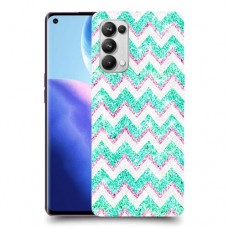 גיאומטריה טורקיז כיסוי מגן קשיח מעוצב ל Oppo Reno5 Pro 5G יחידה אחת סקרין מובייל