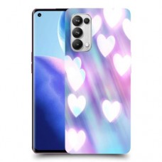לבבות מעורפלים בכחול כיסוי מגן קשיח מעוצב ל Oppo Reno5 Pro 5G יחידה אחת סקרין מובייל