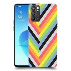 פסים קשת כיסוי מגן קשיח מעוצב ל Oppo Reno6 5G יחידה אחת סקרין מובייל