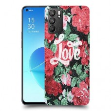 רוז אהבה כיסוי מגן קשיח מעוצב ל Oppo Reno6 5G יחידה אחת סקרין מובייל