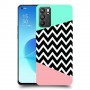 פסים במנטה ורוד כיסוי מגן קשיח מעוצב ל Oppo Reno6 5G יחידה אחת סקרין מובייל