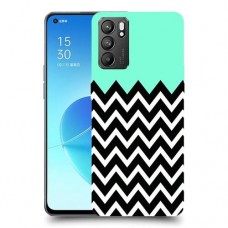 פסים במנטה כיסוי מגן קשיח מעוצב ל Oppo Reno6 5G יחידה אחת סקרין מובייל