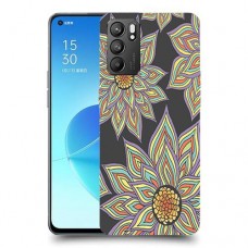חמניות בשחור כיסוי מגן קשיח מעוצב ל Oppo Reno6 5G יחידה אחת סקרין מובייל