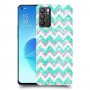 גיאומטריה טורקיז כיסוי מגן קשיח מעוצב ל Oppo Reno6 5G יחידה אחת סקרין מובייל