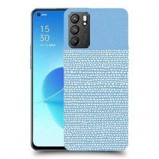 נקודות לבנות בכחול כיסוי מגן קשיח מעוצב ל Oppo Reno6 5G יחידה אחת סקרין מובייל