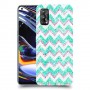 גיאומטריה טורקיז כיסוי מגן קשיח מעוצב ל Realme 7 Pro יחידה אחת סקרין מובייל