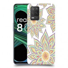 חמניות בלבן כיסוי מגן קשיח מעוצב ל Realme 8 5G יחידה אחת סקרין מובייל