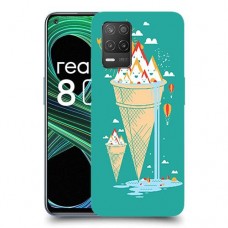 גלידה סאני כיסוי מגן קשיח מעוצב ל Realme 8 5G יחידה אחת סקרין מובייל