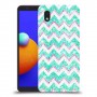גיאומטריה טורקיז כיסוי מגן קשיח מעוצב ל Samsung Galaxy A01 Core יחידה אחת סקרין מובייל