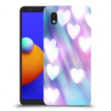 לבבות מעורפלים בכחול כיסוי מגן קשיח מעוצב ל Samsung Galaxy A01 Core יחידה אחת סקרין מובייל