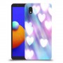 לבבות מעורפלים בכחול כיסוי מגן קשיח מעוצב ל Samsung Galaxy A01 Core יחידה אחת סקרין מובייל