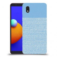 נקודות לבנות בכחול כיסוי מגן קשיח מעוצב ל Samsung Galaxy A01 Core יחידה אחת סקרין מובייל