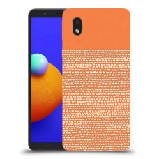 נקודות לבנות בכתום כיסוי מגן קשיח מעוצב ל Samsung Galaxy A01 Core יחידה אחת סקרין מובייל
