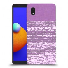 נקודות לבנות בסגול כיסוי מגן קשיח מעוצב ל Samsung Galaxy A01 Core יחידה אחת סקרין מובייל
