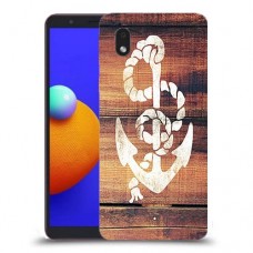 עוגן מעץ כיסוי מגן קשיח מעוצב ל Samsung Galaxy A01 Core יחידה אחת סקרין מובייל