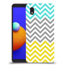 שורות צהובות-ירוקות כיסוי מגן קשיח מעוצב ל Samsung Galaxy A01 Core יחידה אחת סקרין מובייל