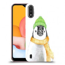 פינגווין בקור כיסוי מגן קשיח מעוצב ל Samsung Galaxy A01 יחידה אחת סקרין מובייל