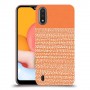 נקודות לבנות בכתום כיסוי מגן קשיח מעוצב ל Samsung Galaxy A01 יחידה אחת סקרין מובייל