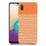 נקודות לבנות בכתום כיסוי מגן קשיח מעוצב ל Samsung Galaxy A02 יחידה אחת סקרין מובייל