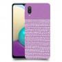 נקודות לבנות בסגול כיסוי מגן קשיח מעוצב ל Samsung Galaxy A02 יחידה אחת סקרין מובייל