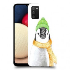 פינגווין בקור כיסוי מגן קשיח מעוצב ל Samsung Galaxy A02s יחידה אחת סקרין מובייל