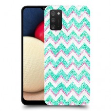 גיאומטריה טורקיז כיסוי מגן קשיח מעוצב ל Samsung Galaxy A02s יחידה אחת סקרין מובייל