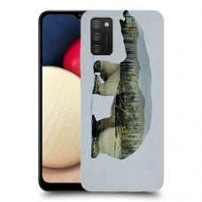 דוב לבן כיסוי מגן קשיח מעוצב ל Samsung Galaxy A02s יחידה אחת סקרין מובייל
