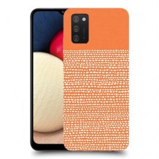 נקודות לבנות בכתום כיסוי מגן קשיח מעוצב ל Samsung Galaxy A02s יחידה אחת סקרין מובייל