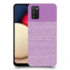 נקודות לבנות בסגול כיסוי מגן קשיח מעוצב ל Samsung Galaxy A02s יחידה אחת סקרין מובייל