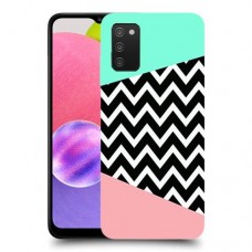 פסים במנטה ורוד כיסוי מגן קשיח מעוצב ל Samsung Galaxy A03s יחידה אחת סקרין מובייל
