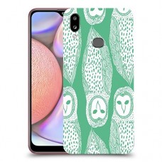 ינשופים על ירוק כיסוי מגן קשיח מעוצב ל Samsung Galaxy A10s יחידה אחת סקרין מובייל