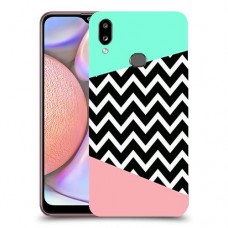 פסים במנטה ורוד כיסוי מגן קשיח מעוצב ל Samsung Galaxy A10s יחידה אחת סקרין מובייל