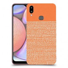 נקודות לבנות בכתום כיסוי מגן קשיח מעוצב ל Samsung Galaxy A10s יחידה אחת סקרין מובייל