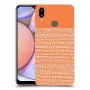 נקודות לבנות בכתום כיסוי מגן קשיח מעוצב ל Samsung Galaxy A10s יחידה אחת סקרין מובייל