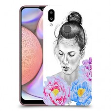אישה בפרחים כיסוי מגן קשיח מעוצב ל Samsung Galaxy A10s יחידה אחת סקרין מובייל