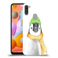 פינגווין בקור כיסוי מגן קשיח מעוצב ל Samsung Galaxy A11 יחידה אחת סקרין מובייל