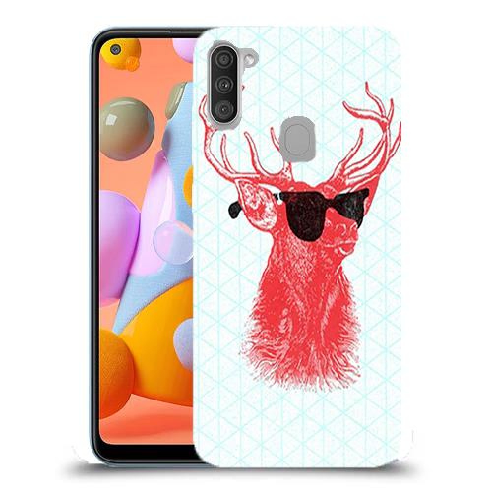 אדג אדום במשקפיים כיסוי מגן קשיח מעוצב ל Samsung Galaxy A11 יחידה אחת סקרין מובייל