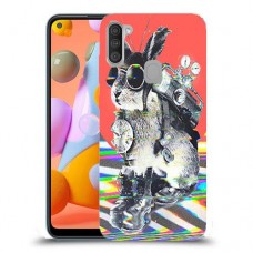 ארנבון מוזר כיסוי מגן קשיח מעוצב ל Samsung Galaxy A11 יחידה אחת סקרין מובייל