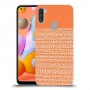 נקודות לבנות בכתום כיסוי מגן קשיח מעוצב ל Samsung Galaxy A11 יחידה אחת סקרין מובייל