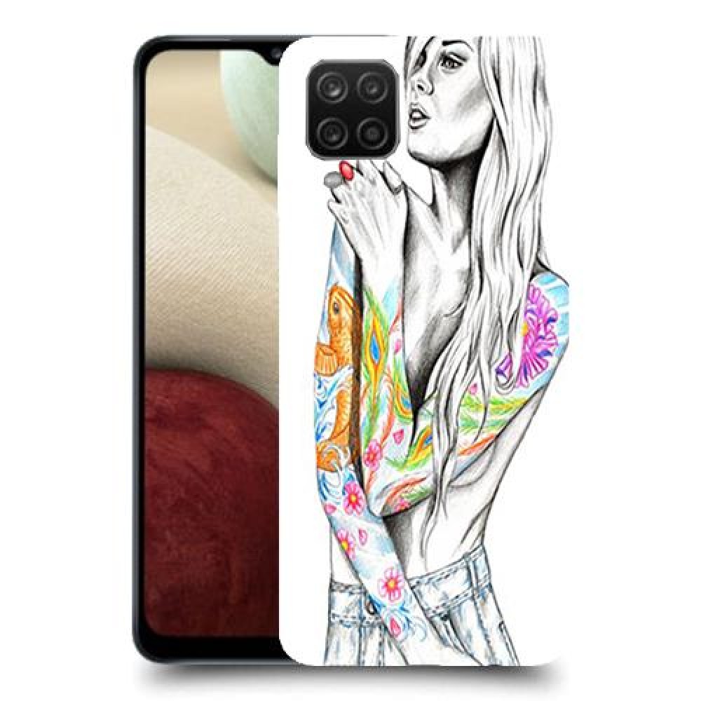 צבע קעקועים כיסוי מגן קשיח מעוצב ל Samsung Galaxy A12 יחידה אחת סקרין מובייל