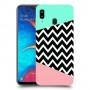 פסים במנטה ורוד כיסוי מגן קשיח מעוצב ל Samsung Galaxy A20 יחידה אחת סקרין מובייל