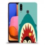 פינגווין בכריש כיסוי מגן קשיח מעוצב ל Samsung Galaxy A20s יחידה אחת סקרין מובייל