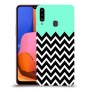 פסים במנטה כיסוי מגן קשיח מעוצב ל Samsung Galaxy A20s יחידה אחת סקרין מובייל