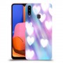לבבות מעורפלים בכחול כיסוי מגן קשיח מעוצב ל Samsung Galaxy A20s יחידה אחת סקרין מובייל