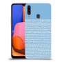 נקודות לבנות בכחול כיסוי מגן קשיח מעוצב ל Samsung Galaxy A20s יחידה אחת סקרין מובייל