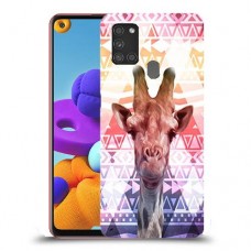 ג'ירפה נחמד כיסוי מגן קשיח מעוצב ל Samsung Galaxy A21s יחידה אחת סקרין מובייל