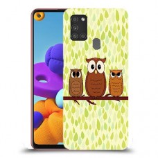 משפחת ינשוף כיסוי מגן קשיח מעוצב ל Samsung Galaxy A21s יחידה אחת סקרין מובייל
